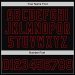 Personalized Black Red Bomber Varsity Jacket Full-Snap Letterman Jacket Personalized Black Black-Red Bomber Full-Snap Varsity