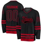 Custom Black Red Hockey Jersey - Personalized Team Sports Apparel Personalized Black Black-Red Hockey Jersey