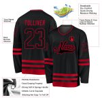 Custom Name and Number Black-Red Hockey Jersey Personalized for Teams Personalized Black Black-Red Hockey Jersey Team Custom
