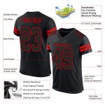 Personalized Black Red Mesh Football Jersey - Custom Sports Apparel for Fans Personalized Black Black-Red Mesh Football Jersey