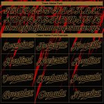 Custom Name and Number 3D Pattern Baseball Jersey - Personalized Black Red-Old Gold Team Design Personalized Black Black