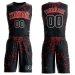 Personalized Black-Red Basketball Jersey Suit Round Neck Sublimation 2 Personalized Black Black-Red Round Neck Sublimation