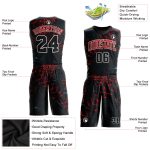 Personalized Black Red Basketball Jersey Sublimation Suit Round Neck Personalized Black Black-Red Round Neck Sublimation