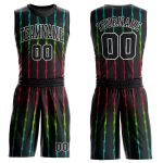 Custom Name Number Basketball Jersey Suit - Personalized Black Red Round Neck Personalized Black Black-Red Round Neck Sublimation