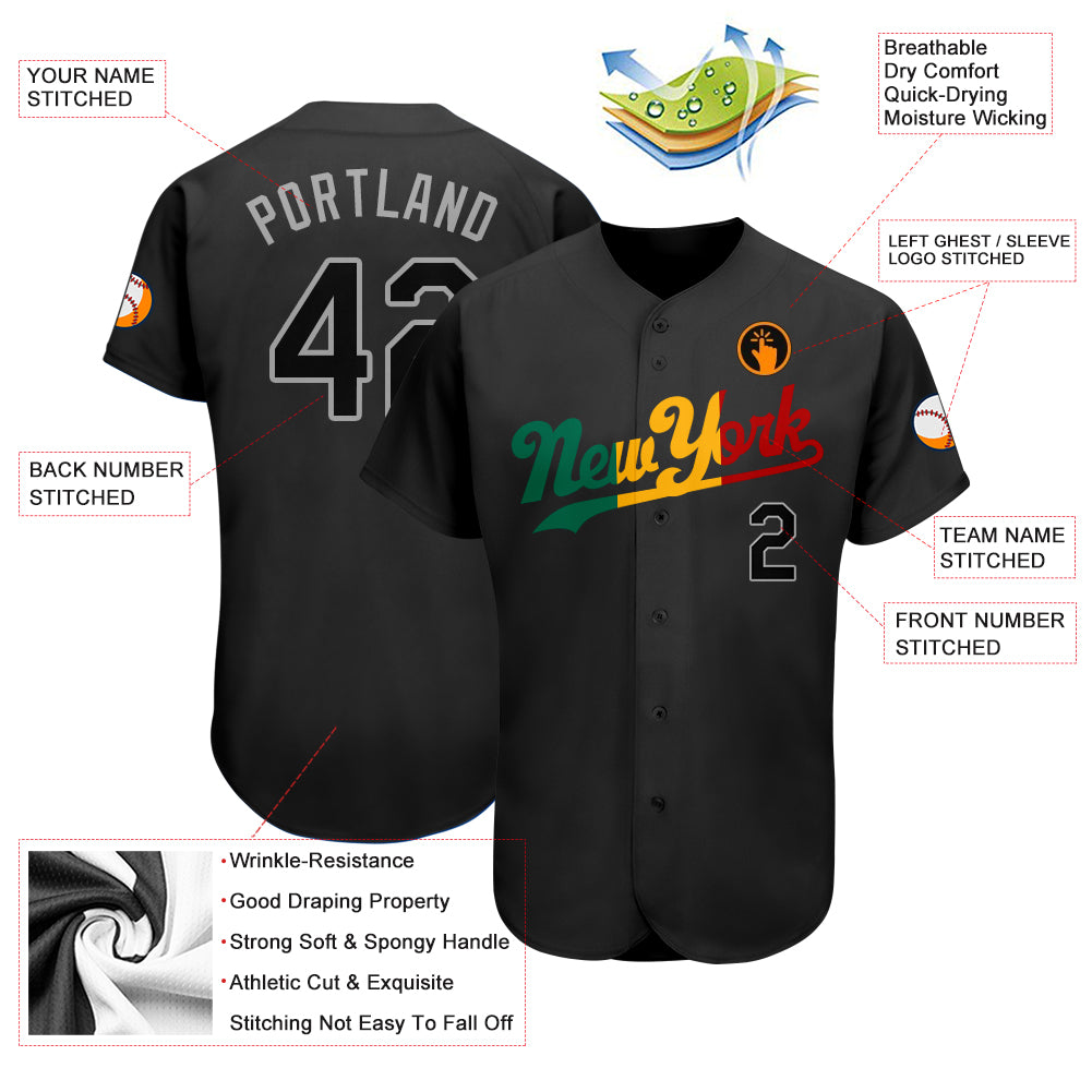 Personalized Black and Red Split Fashion Baseball Jersey for Men Personalized Black Black-Red Split Fashion Baseball Jersey - Image 3