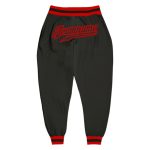 Custom Black and Red Sports Pants for Men - Personalized Activewear Personalized Black Black-Red Sports Pants