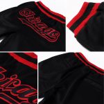 Custom Team Sports Pants with Name and Number - Black Red Personalized Athletic Pants Personalized Black Black-Red Sports