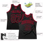 Personalized Black Red Throwback Basketball Jersey for Men and Women Personalized Black Black-Red Throwback Basketball Jersey