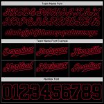 Personalized Basketball Shorts Black Red Throwback Style for Men and Women Personalized Black Black-Red Throwback Basketball