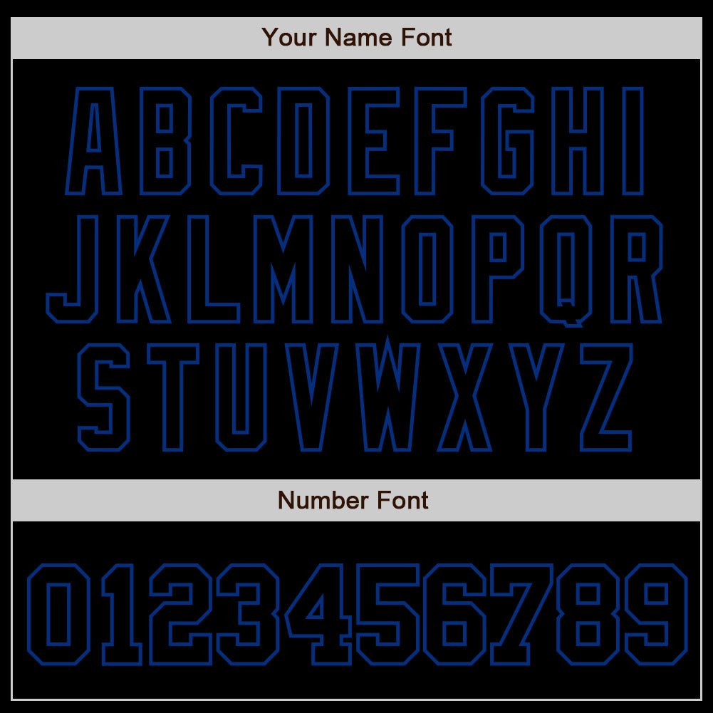 Personalized Black Black-Royal Baseball Jersey Custom Black-Royal Baseball Jersey with Personalized Name and Number Personalized Black Black-Royal Baseball Jersey - Image 5