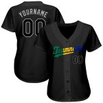 Personalized Black and Royal Split Fashion Baseball Jersey for Men and Women Personalized Black Black-Royal Split Fashion