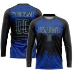 Personalized Black-Royal Sublimation Soccer Jersey for Custom Teams and Players Personalized Black Black-Royal Sublimation