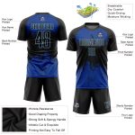Personalized Black-Royal Sublimation Soccer Jersey for Custom Teams and Players Personalized Black Black-Royal Sublimation