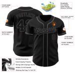 Custom Black Steel Gray Authentic Baseball Jersey with Personalized Name and Number Personalized Black Black-Steel Gray Authentic