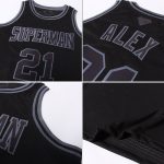 Custom Name and Number Personalized Black-Steel Gray Basketball Jersey - Authentic Throwback Team Apparel Personalized Black