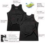 Custom Name and Number Personalized Black-Steel Gray Basketball Jersey - Authentic Throwback Team Apparel Personalized Black
