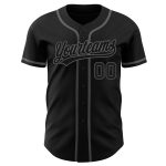 Personalized Black Steel Gray Baseball Jersey for Adults and Kids Personalized Black Black-Steel Gray Baseball Jersey