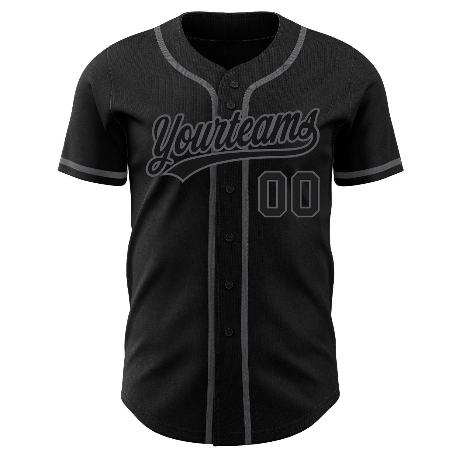 Personalized Black Black-Steel Gray Baseball Jersey Personalized Black Steel Gray Baseball Jersey for Adults and Kids Personalized Black Black-Steel Gray Baseball Jersey - Image 3