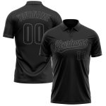 Personalized Vapor Golf Polo Shirt in Black and Steel Gray - Performance Style Personalized Black Black-Steel Gray Performance