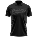 Personalized Vapor Golf Polo Shirt in Black and Steel Gray - Performance Style Personalized Black Black-Steel Gray Performance