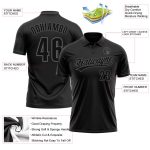 Personalized Vapor Golf Polo Shirt in Black and Steel Gray - Performance Style Personalized Black Black-Steel Gray Performance
