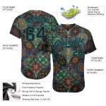 Personalized Black Teal 3D Mandalas Baseball Jersey for Unique Style Personalized Black Black-Teal 3D Mandalas Baseball Jersey
