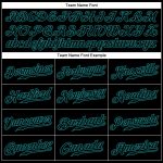 Custom Name and Number Personalized Black-Teal Authentic Baseball Jersey - Team Apparel Personalized Black Black-Teal Authentic