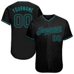 Personalized Black and Teal Baseball Jersey for Men and Women, Custom Sports Apparel Personalized Black Black-Teal Baseball