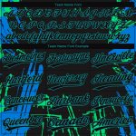 Custom Name and Number Authentic Baseball Jersey - Personalized 3D Pattern in Black Teal and Light Blue Personalized Black