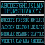 Customizable Black and Teal Mesh Football Jersey - Personalized Team Apparel Personalized Black Black-Teal Mesh Football