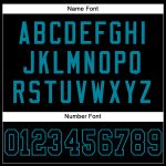 Customizable Black and Teal Mesh Football Jersey - Personalized Team Apparel Personalized Black Black-Teal Mesh Football