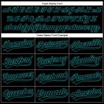 Personalized Black Teal Performance Vapor Golf Polo Shirt for Men Personalized Black Black-Teal Performance Vapor Golf Polo