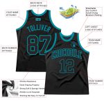 Personalized Black Teal Basketball Jersey - Throwback Style NBA Jersey Personalized Black Black-Teal Throwback Basketball