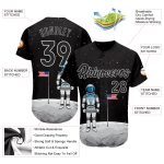 Custom 3D Astronaut Baseball Jersey for Kids - Black and White Design, Perfect Gift Personalized Black Black-White 3D Astronaut
