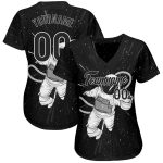 Personalized Black and White 3D Astronaut Baseball Jersey for Men and Women Personalized Black Black-White 3D Astronaut Baseball