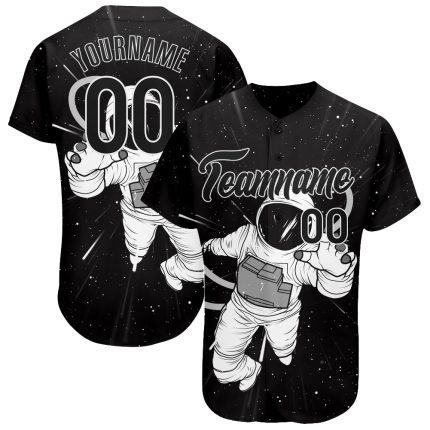 Custom Astronaut Baseball Jersey with 3D Black-White Pattern - Personalized Name & Number - Unique Team Apparel Personalized