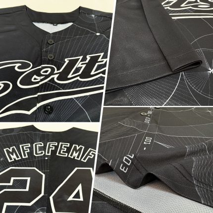 Personalized 3D Pattern Black and White Baseball Jersey with Custom Name and Number - Authentic Team Apparel Personalized