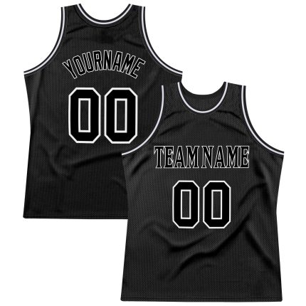 Custom Name and Number Personalized Black and White Throwback Basketball Jersey - Authentic Team Jersey Personalized Black