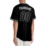Personalized Black and White Baseball Jersey for Men and Women - Custom Sports Apparel Personalized Black Black-White Baseball