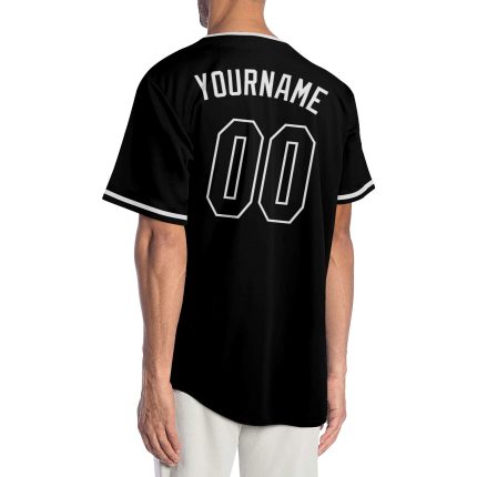 Personalized Black and White Baseball Jersey for Men and Women - Custom Sports Apparel Personalized Black Black-White Baseball