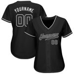 Personalized Black and White Baseball Jersey for Men and Women, Customizable Sportswear Personalized Black Black-White Baseball