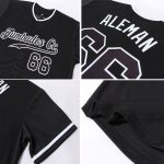 Personalized Black and White Baseball Jersey for Men and Women, Customizable Sportswear Personalized Black Black-White Baseball