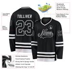 Personalized Black and White Hockey Jersey for Adults and Kids Personalized Black Black-White Hockey Jersey