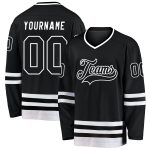 Personalized Black and White Hockey Jersey for Adults and Kids Personalized Black Black-White Hockey Jersey