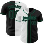 Custom Name Number Baseball Jersey - Personalized Black White Kelly Green Authentic Split Fashion Team Personalized Black