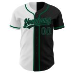 Custom Name Number Baseball Jersey - Personalized Black White Kelly Green Authentic Split Fashion Team Personalized Black