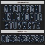 Personalized Black and Light Blue Split Fashion Baseball Jersey - Custom Sportswear Personalized Black Black White-Light
