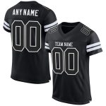 Custom Name and Number Personalized Black-White Mesh Football Jersey - Authentic Team Jersey Personalized Black Black-White