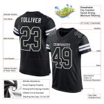 Personalized Black and White Mesh Football Jersey Custom Sports Apparel Personalized Black Black-White Mesh Football Jersey
