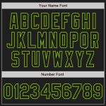 Custom Name and Number Personalized Authentic Black and Neon Green Split Baseball Jersey Personalized Black Black White-Neon